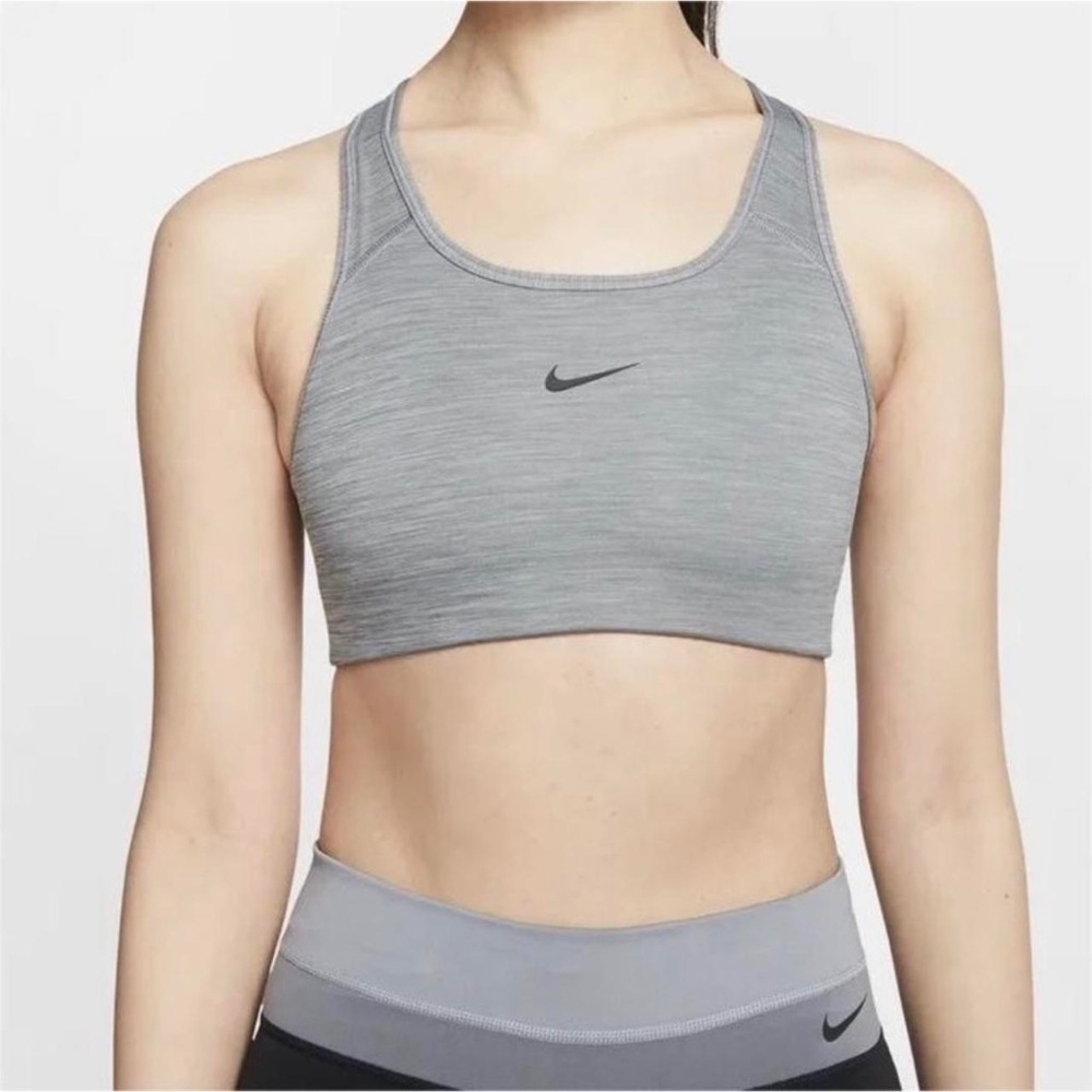 Nike grey dri-fit swoosh sports bra - Picture 1 of 8